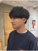ベリーショート/ダークアッシュ/ニュアンスパーマ/韓国マッシュ