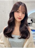 上品韓国◇暗めまろやかラベンダーグレージュ顔周りレイヤー