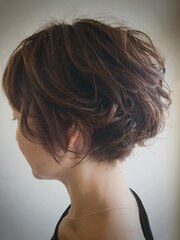 《kubu hair》大人ゆるふわひし形ショートボブデジタルパーマ