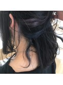 【大分】結んで可愛いアクセントカラー　インナーカラーブルー