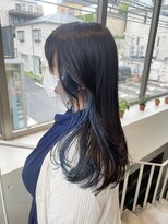 アクアオモテサンドウ(ACQUA omotesando)&nbsp;＊インナーカラーブルーネイビーイヤリングカラーブルー青カラー