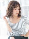 前髪カール小顔バレイヤージュ大人ボブパーマc5越谷20代30代40代