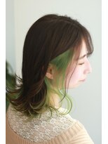 ニライヘアー(niraii hair) インナーカラー　グリーン