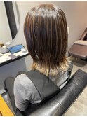 外ハネスタイル/20代30代40代/根元が気にならないバレイヤージュ