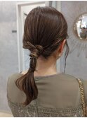 アレンジ　艶髪　髪質改善　ヘアセット　編みおろし　顔まわり