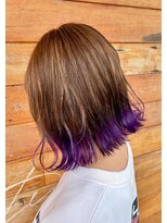 グランデュール 焼津店(GRANDEUR)&nbsp;ボブ×裾カラー、パープル