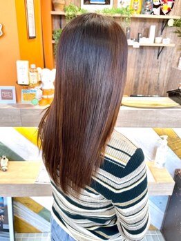 アース オーセンティック 長崎浜町店(EARTH Authentic)の写真/まっすぐすぎないナチュラルストレートが大人気！！憧れの艶サラスタイルが実現★思わず触れたくなる髪へ♪