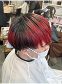 メンズカラー/メッシュ風デザインカラー/マッシュ【本松】