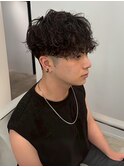 刈り上げ スパイラルパーマ 束感 前髪パーマ フェードカット