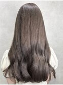 ハイライトカラーくびれヘアアプリコットオレンジ
