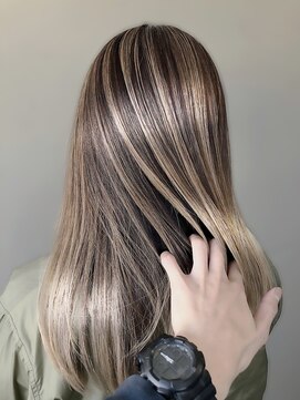 アース 錦糸町店(HAIR&MAKE EARTH) 小顔韓国風ハイライトロング◎くびれレイヤーグレージュ