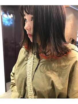 チクロヘアー(Ticro hair) ticro大石インナーカラーオレンジ