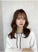大人ガーリー/前髪/顔周りレイヤー×ブリーチなし韓国ヘア[新宿]