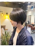 ◆暗めカラーのショートボブ【デザインカラー/グランマッシュ】