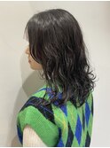 こなれミディ胸上ウェーブパーマ♪顔周りレイヤーグレージュ前髪