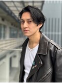 ミディアム　ゆるめ　スパイラルパーマ　アップバング