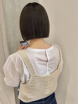 ヨーク(YOKE) 【YOKE】丸くならないボブ切りっぱなしボブ20代30代グレージュ