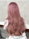 ピンクベージュ/髪質改善/ダブルカラー/ケアブリーチ/20代