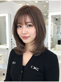 美髪/ワイドバング/レイヤーカット/くすみベージュ/新小岩駅