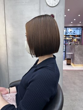 ロンドアベニール 北千住(Lond avenir) イメチェン外ハネボブ美髪ワイドバングミディアム縮毛矯正ボブ