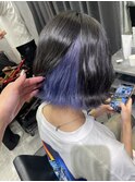 インナーカラー/ブルーラベンダー/ハイトーンカラー/中崎町