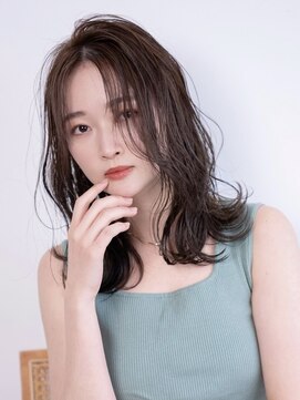 ファルベ(Farbe) くびれ アプリコットオレンジ 夏のヘアアレンジハイライトカラー