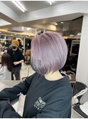 パールホワイトシルバー/ショートボブ/髪質改善/ハイトーン