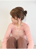 抜け感のあるミニお団子hair×秋color