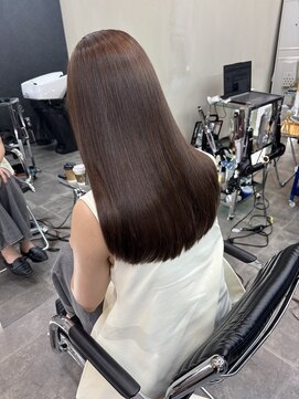 ファビ 渋谷(Fab) くびれヘア/暗めカラー/アプリコットオレンジ/縮毛矯正