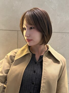 マイラ 銀座(myla) イメチェン前髪アンブレラカラーピンクベージュクールショート