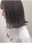 『bluefaces』 パープルグレージュ×切りっぱなしボブ