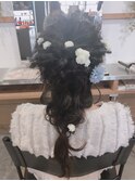 お呼ばれ編みおろしヘア