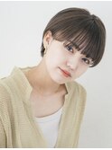 暗髪×束感ショート×小顔立体カット×シースルーバング