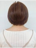 30代40代50代/丸みショート/ショートカット/ベージュブラウン/