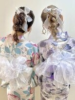 ディア(.eer)&nbsp;浴衣アレンジ☆ // 編みおろしポニーテール