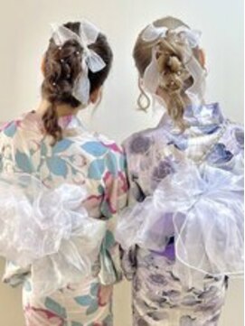 ディア(.eer) 浴衣アレンジ☆ // 編みおろしポニーテール