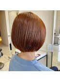 シンプルショート×オレンジブラウン