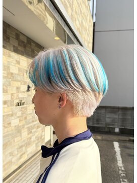 エルバイシオン(aile by sion) ホワイト×ターコイズ×ブラックエンドカラー