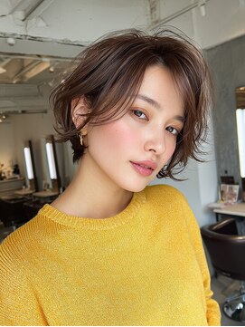 ビーワールド(B WORLD) ショート/レイヤーカット/カール/ブラウンベージュ