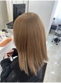 イメチェン/ピンクベージュ/アンブレラ/前髪カタログ
