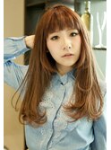 ガーリーバング×毛先揺れるナチュラルロング☆