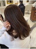 グレージュハイライト/カーキグレージュで大人かわいいヘアに◎