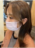 韓国風顔まわりカット×ベージュカラー