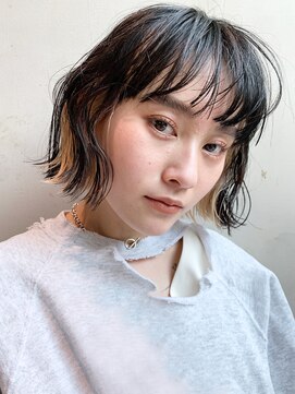 アルバム 池袋(ALBUM) ウェーブインナー_アースカラーくびれヘアツートンカラー_29087