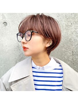 ガーデン オオタカノモリ(garden otakanomori) 暖色カラー×束感ショート×小顔矯正立体カット