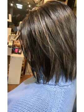 ラフ 難波店(LAFF) #黒髪#ボブルフ#ネビージュ#小顔#ワンレン