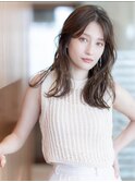 大人かわいい前髪セシルカットココアブラウンフリンジウェーブ