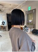 切りっぱなしボブ ミニボブ ブルーグレー sn