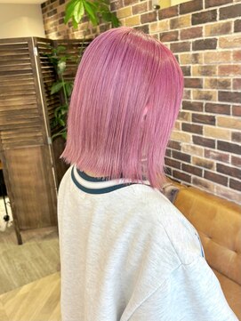 アロマ 仙台店(AROMA) 切りっぱなし/ぱつっとボブ/ピンクヘア/大人可愛い/仙台