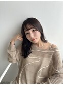 韓国風小顔レイヤーカット/シースルーバング/アッシュベージュ